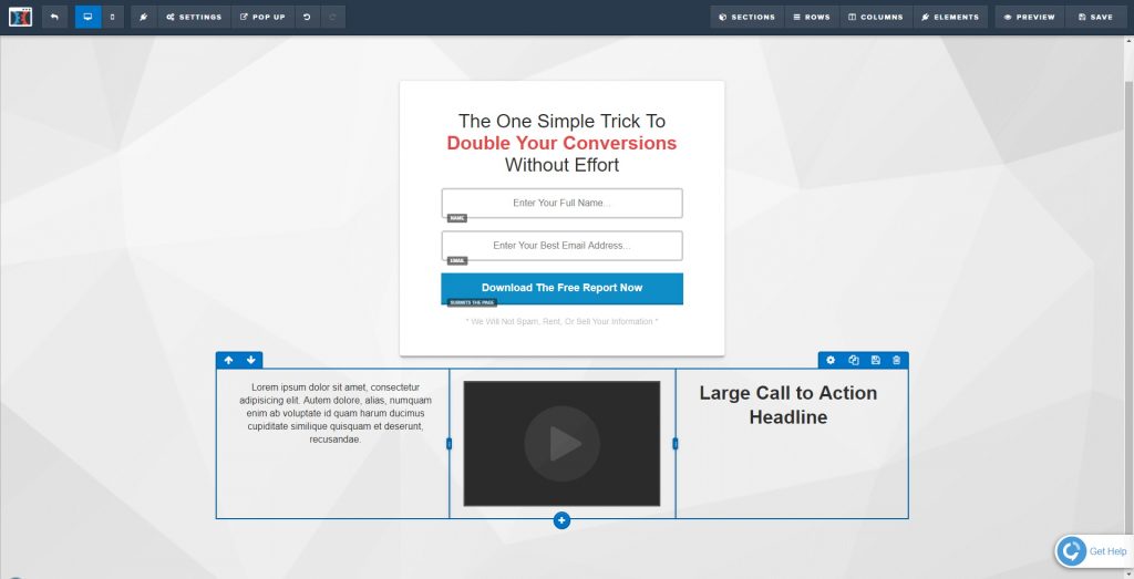 ClickFunnels Page Editor New Section