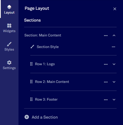 Leadpages Editor - Layout Settings