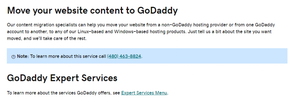 GoDaddy Site Transfer Service