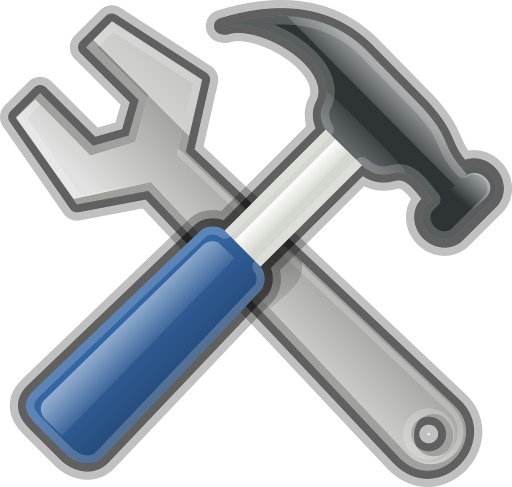 Wrench and hammer graphic