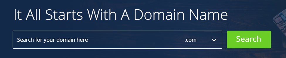 Bluehost domain name search