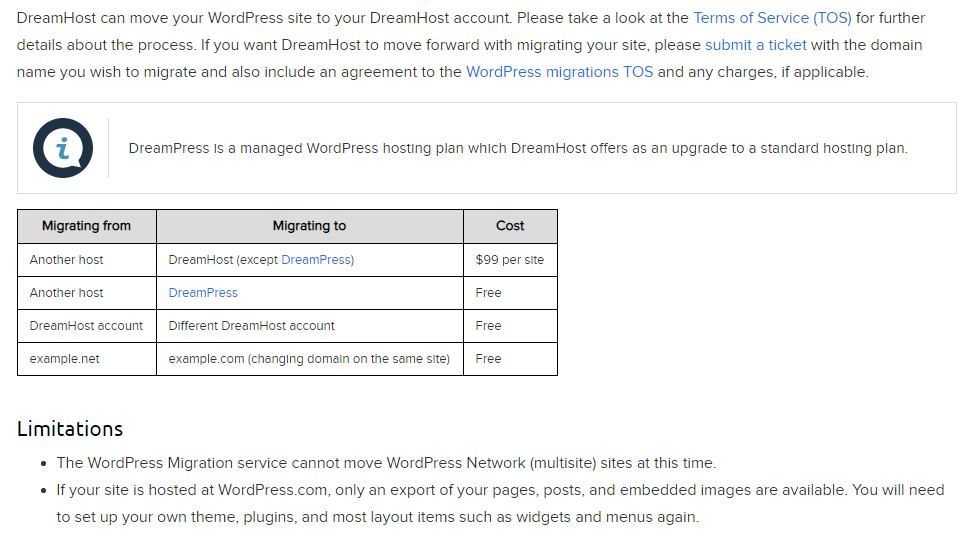 DreamHost Site Transfer Info