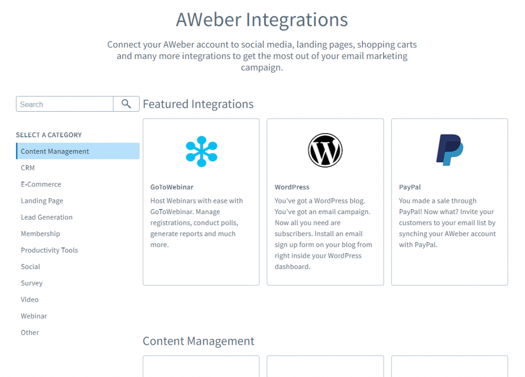 AWeber Integrations Sample